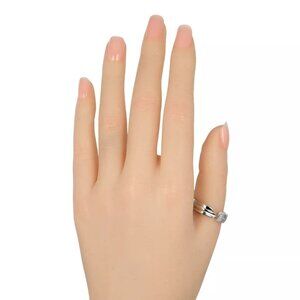 TIFFANY&Co. modern key Ring K18 white gold/diamond #9.9(US Size) 8.1g Women